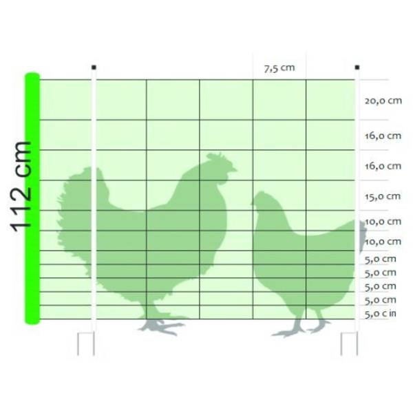 Flytbar hegn t/høns net: 1,12x50 m | Randers volieren